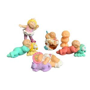Cabbage Patch Kids 1984 Miniature Figurines Set of 6 Collectible Vintage